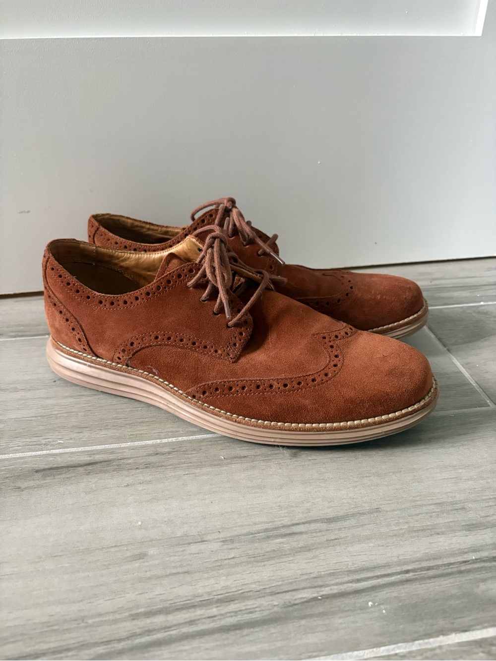 Cole Haan Original Grand Wingtip Oxford Shoes in Brown